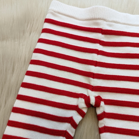 Janie and Jack white & red striped sweater pants size 12-18 M - Picture 3 of 7